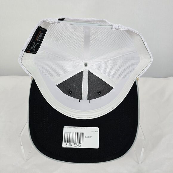 Hooey Trucker Hat Strap Roughy 4031T-BKWH Black White Tan Wht Logo Snapback NWT - Picture 8 of 12